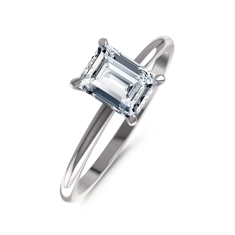 Lab-Grown Diamond Emerald Cut Ring in 18K Gold